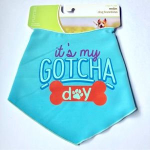 3/$15 NEW IT'S MY GOTCHA DAY Pet Bandana Apparel Blue Large X-Large 18"-24" Neck